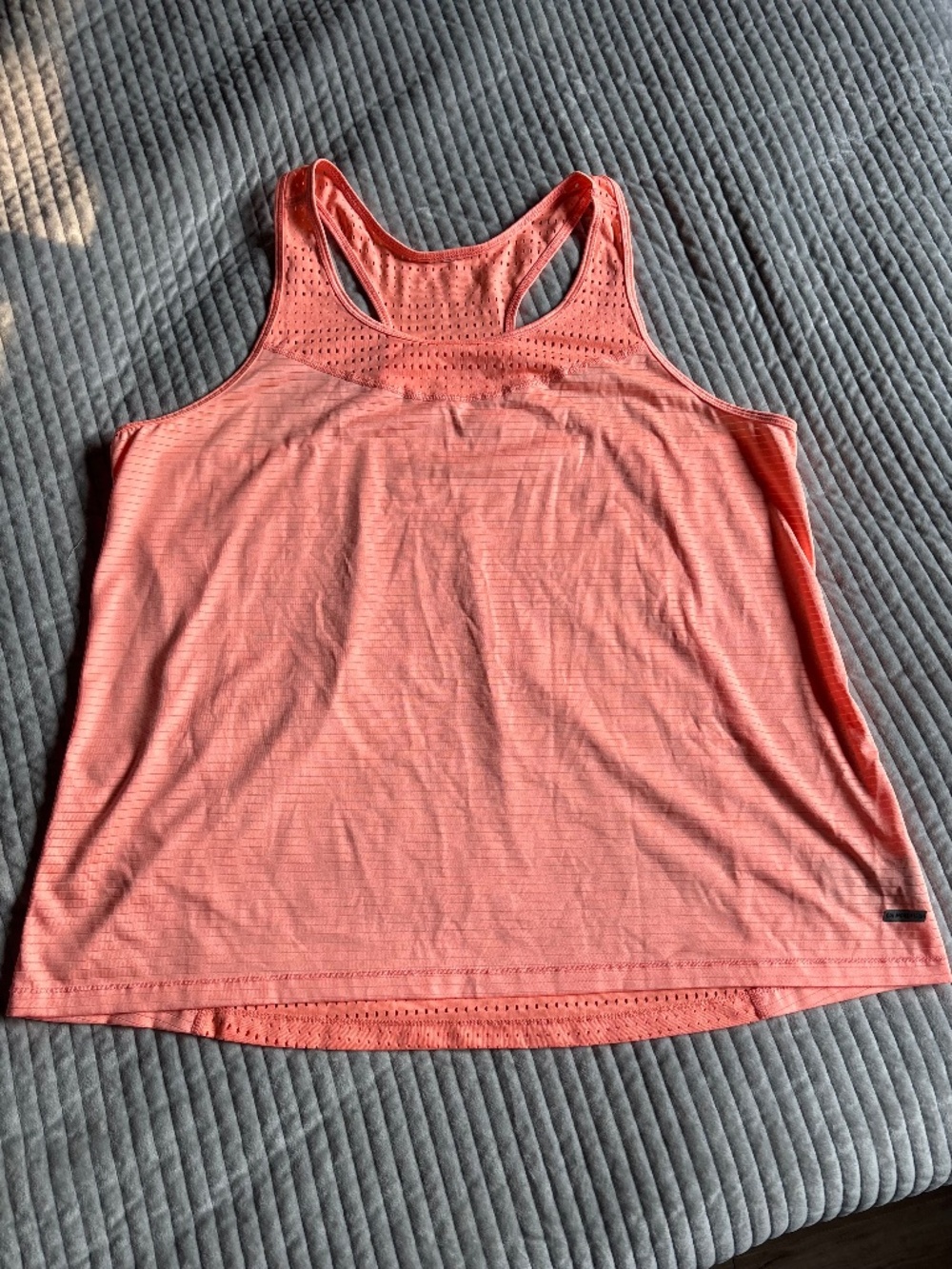 Athletic Works Womens XL Coral Peach Mesh Back Racerback Tank Top Dri-More Tech